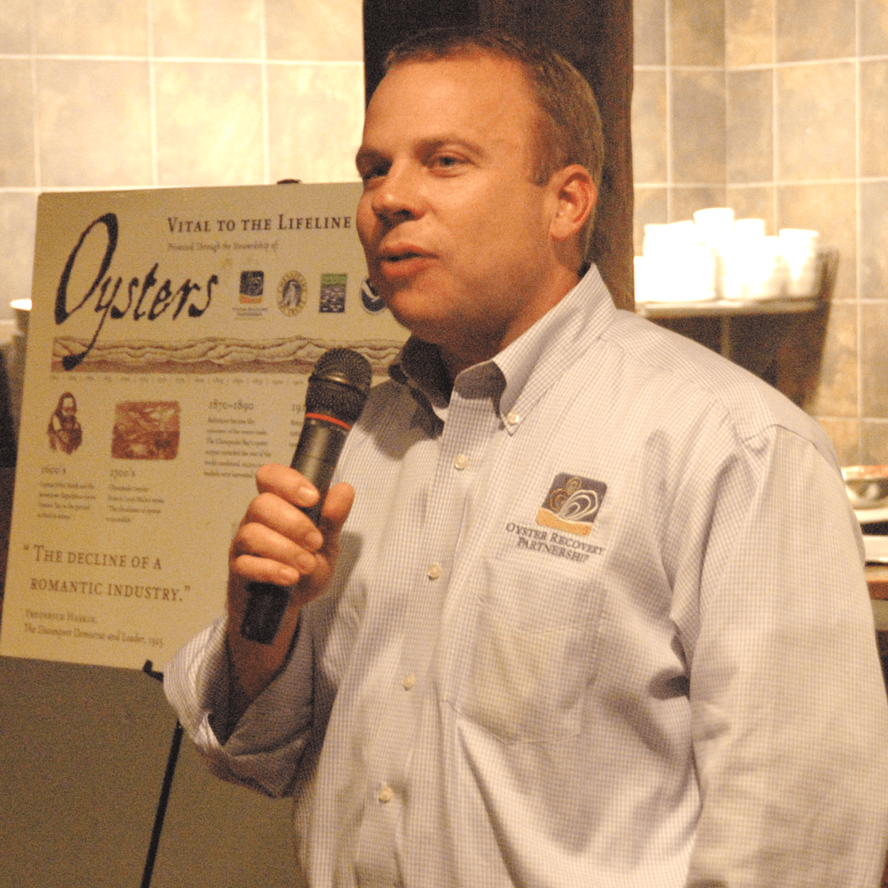 Oyster shells being planted as substrate for new Chesapeake oyster beds