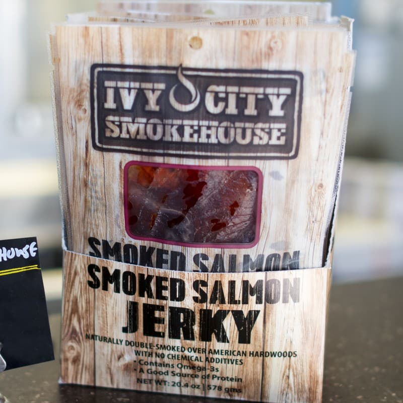 Smoked salmon jerky