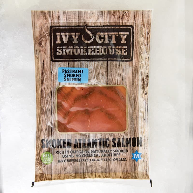 Pastrami-spiced smoked salmon